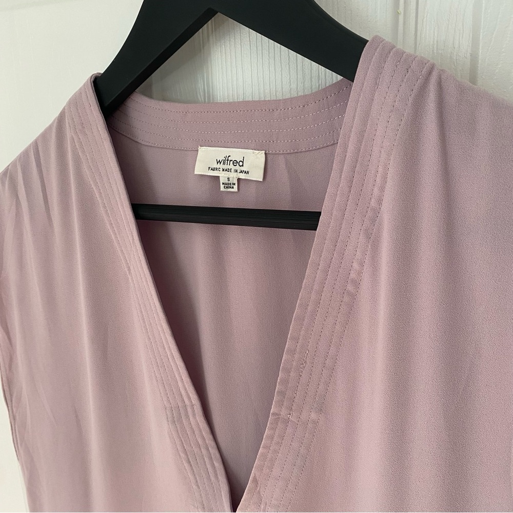 Wilfred Aritzia Lavender V-Neck Tunic Dress Small - Picture 3 of 10